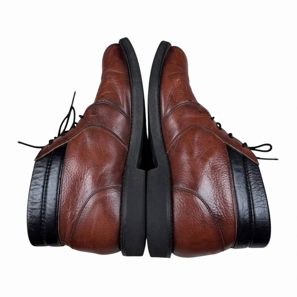 Mason Shoe Men's Brown Leather Ankle Boots Size 10 D Lace-Up Casual‎ Workwear